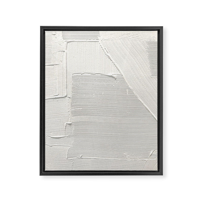 Relief [2]: an abstract, textured piece in white by Alyssa Hamilton Art Framed Canvas Print Gallery Image 1
