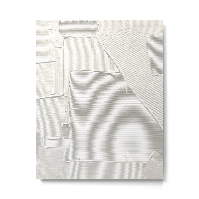 Relief [2]: an abstract, textured piece in white by Alyssa Hamilton Art Metal Print Gallery Image 1