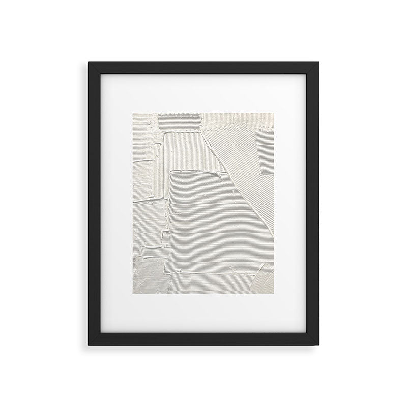 Relief [2]: an abstract, textured piece in white by Alyssa Hamilton Art Framed Art Print