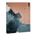 Renew: a minimal abstract piece in coral and blue by Alyssa Hamilton Art Canvas Print Gallery Image 6