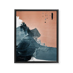 Renew: a minimal abstract piece in coral and blue by Alyssa Hamilton Art Framed Canvas Print Gallery Image 6