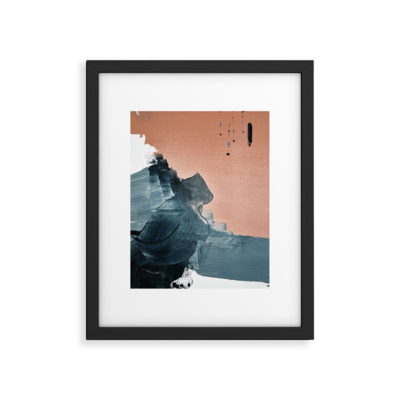 Renew: a minimal abstract piece in coral and blue by Alyssa Hamilton Art Framed Art Print Gallery Image 5