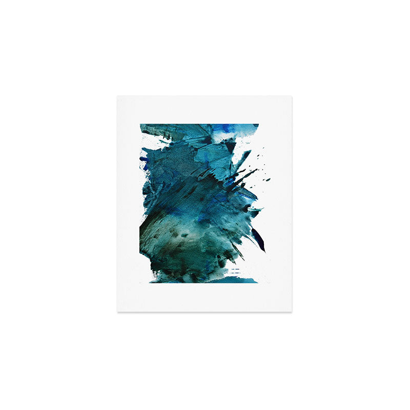 Scenic Route [2]: a pretty, minimal abstract piece in blue and green by Alyssa Hamilton Art Art Print Gallery Image 1