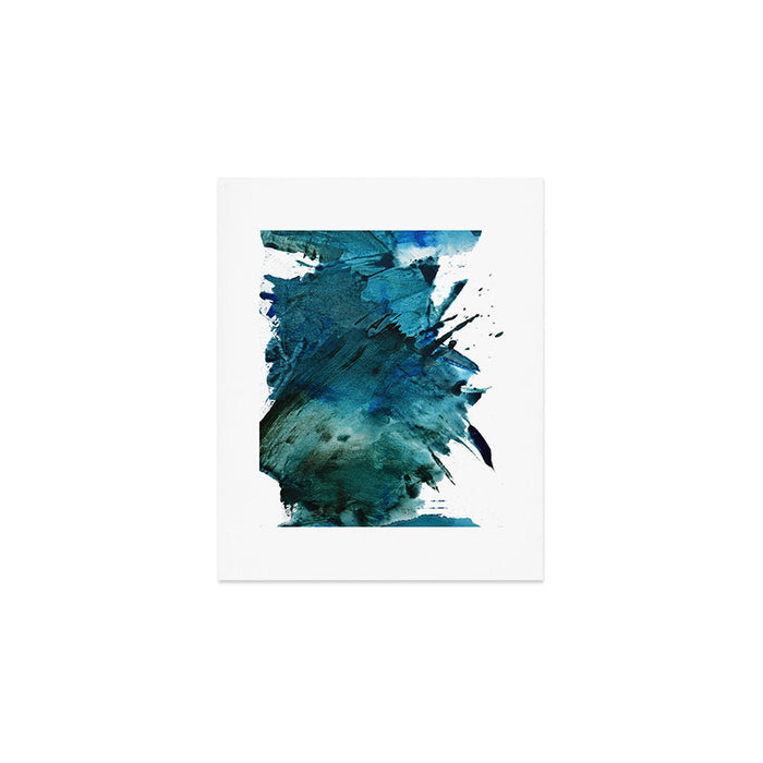 Scenic Route [2]: a pretty, minimal abstract piece in blue and green by Alyssa Hamilton Art Art Print Gallery Image 1