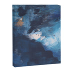 Ships in the Night: a vibrant abstract mixed-media piece in blues and golds by Alyssa Hamilton Art Canvas Print Gallery Image 6