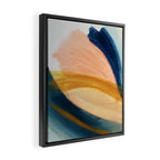 Slow as the Mississippi - Acrylic abstract with pink, blue, and brown Framed Canvas Print Gallery Image 2