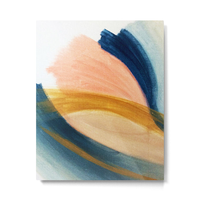 Slow as the Mississippi - Acrylic abstract with pink, blue, and brown Metal Print Gallery Image 1