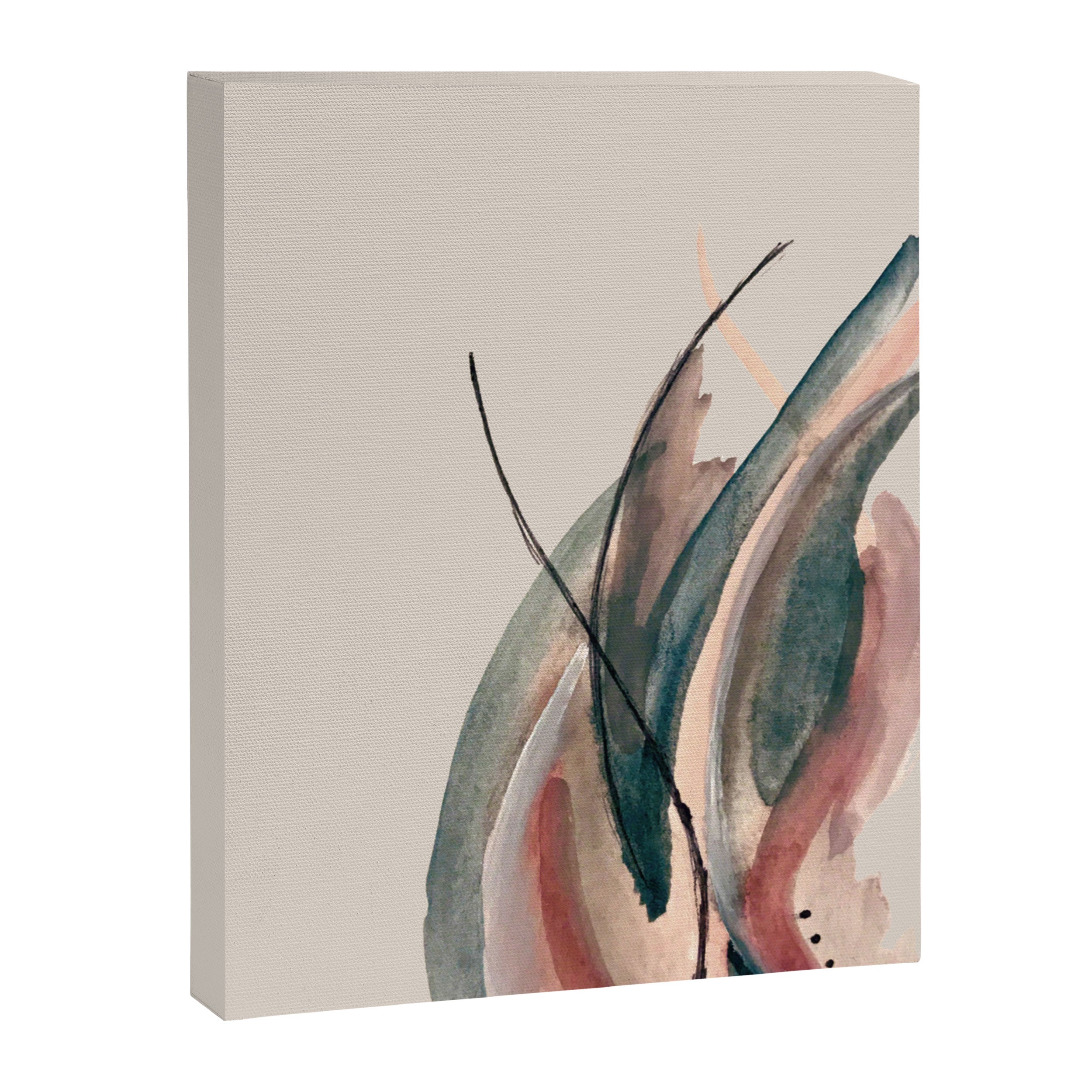 Slow Burn: a pretty, minimal, abstract mixed media piece using watercolor and ink Canvas Print Gallery Image 6
