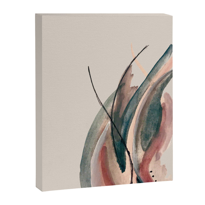 Slow Burn: a pretty, minimal, abstract mixed media piece using watercolor and ink Canvas Print Gallery Image 1