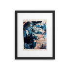 Sweetly: a bohemian, abstract work on paper in blue, pink, white, and gold Framed Art Print Gallery Image 5