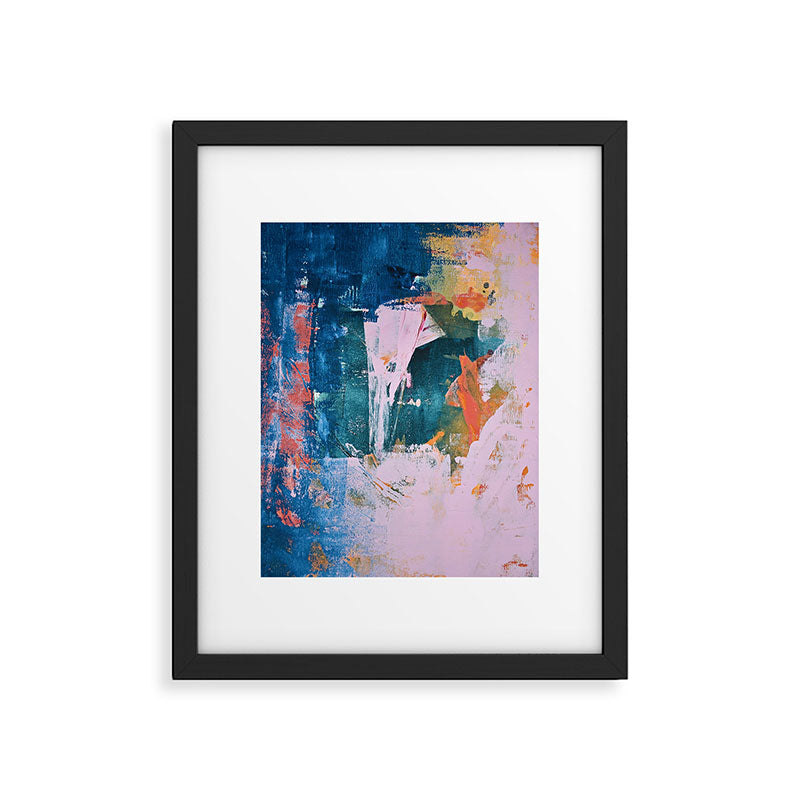 The Sword in the Stone: a vibrant abstract painting in blues pink and yellow by Alyssa Hamilton Art  Framed Art Print Gallery Image 5