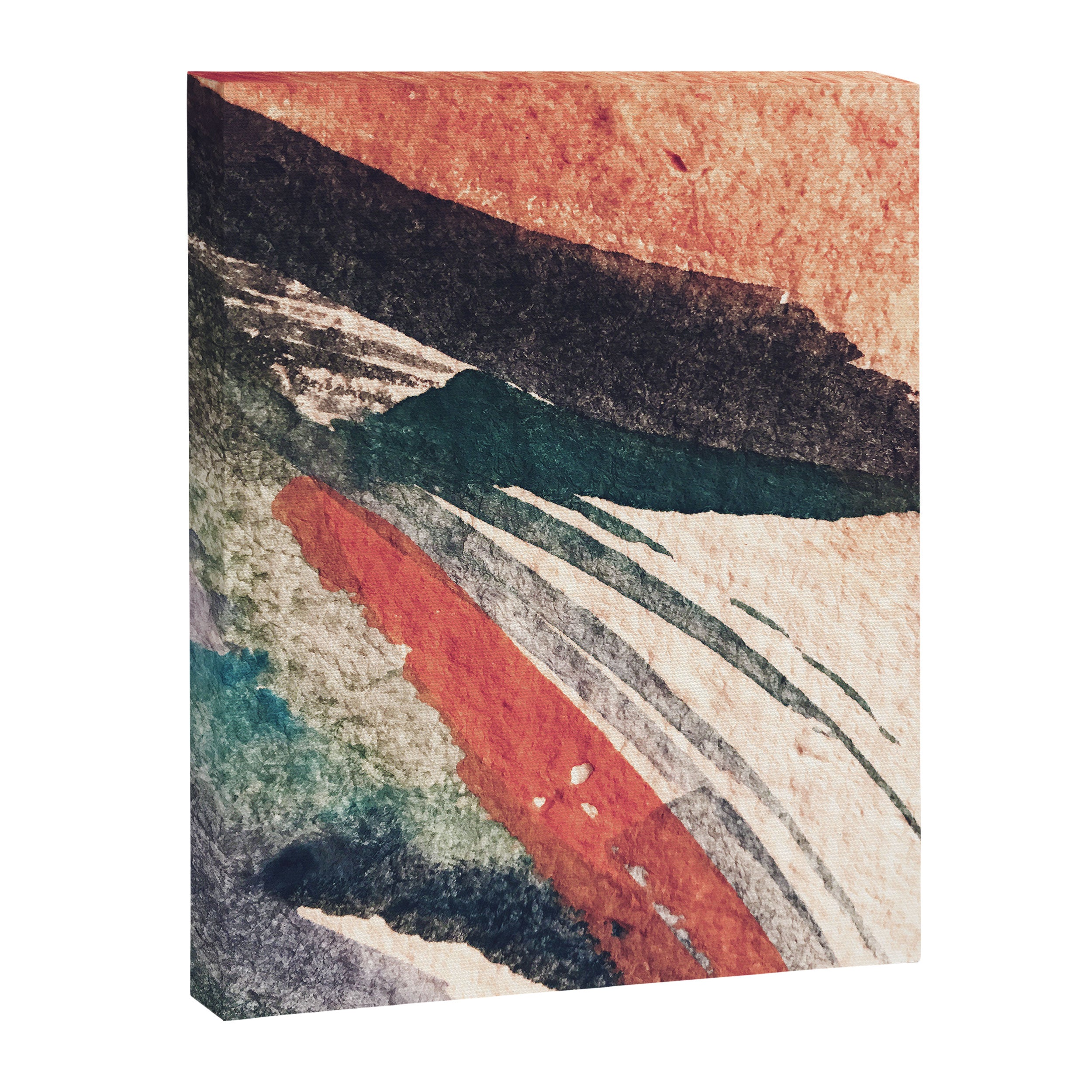 Thunder&Lightning {3}: Minimal watercolor abstract in pinks, blues, and greens Canvas Print Gallery Image 6