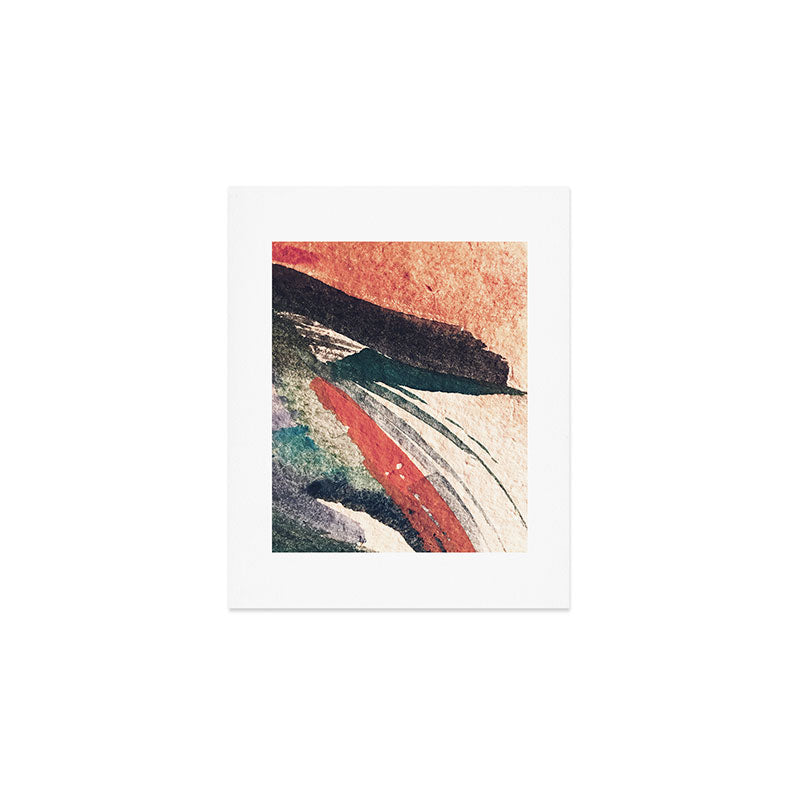 Thunder&Lightning {3}: Minimal watercolor abstract in pinks, blues, and greens Art Print Gallery Image 1