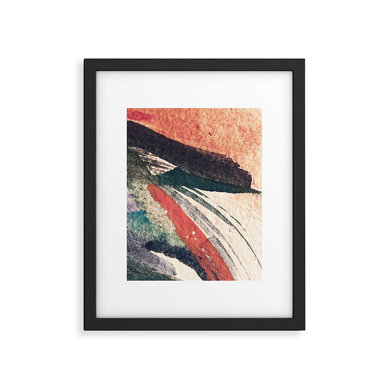 Thunder&Lightning {3}: Minimal watercolor abstract in pinks, blues, and greens Framed Art Print Gallery Image 5