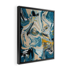 Tide Pool: a blue, yellow, and peach abstract painting by Alyssa Hamilton Art Framed Canvas Print Gallery Image 2