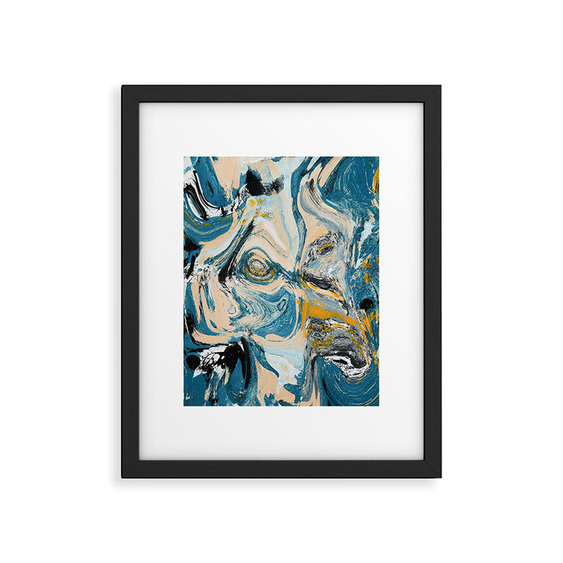 Tide Pool: a blue, yellow, and peach abstract painting by Alyssa Hamilton Art Framed Art Print Gallery Image 5