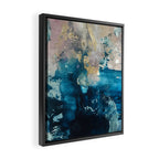Timeless: A gorgeous, abstract mixed media piece in blue, pink, and gold by Alyssa Hamilton Art Framed Canvas Print Gallery Image 2