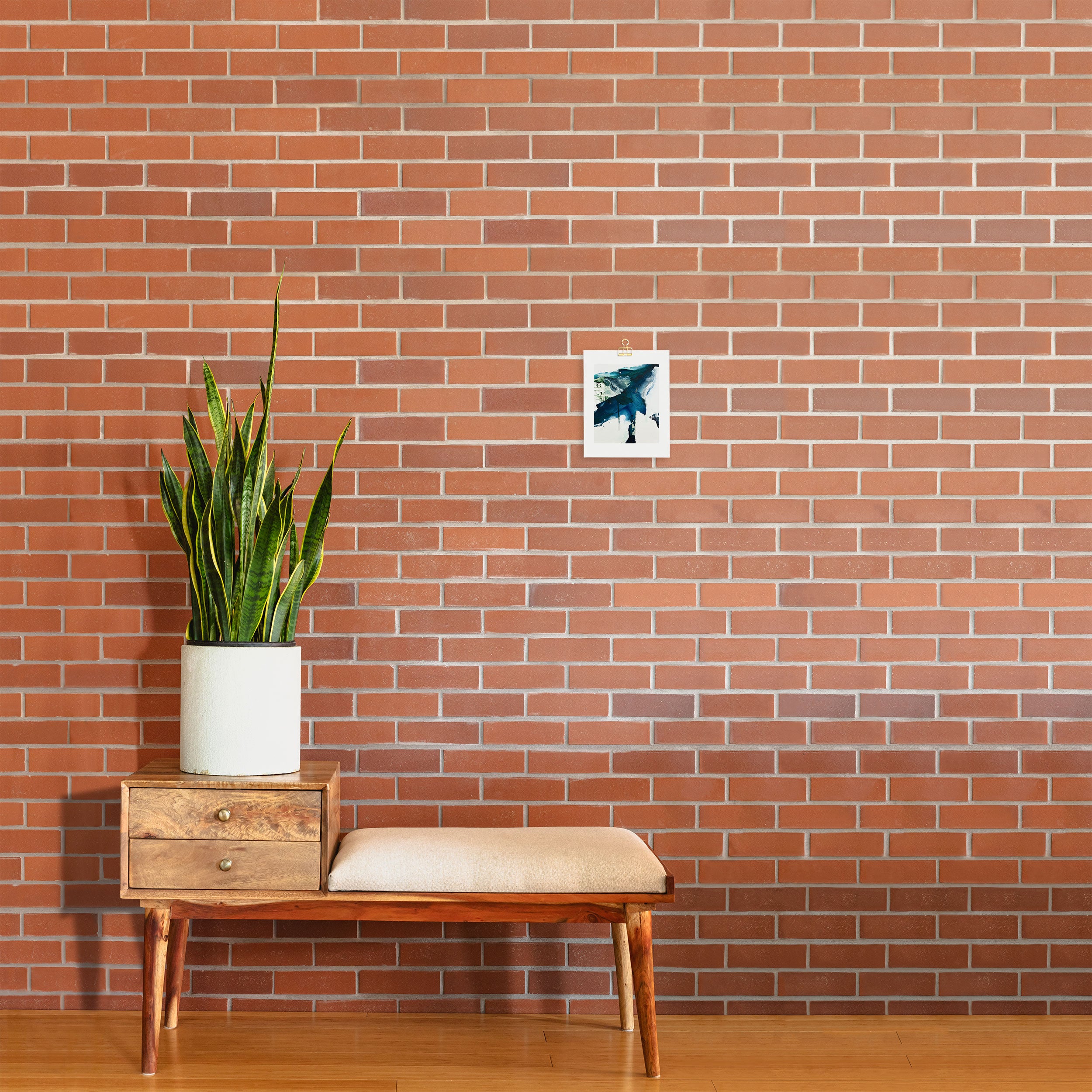 Untamed: a pretty, minimal, abstract painting in blue, white and gold by Alyssa Hamilton Art  Art Print Gallery Image 2