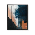 Vienna: a minimal, abstract mixed-media piece in pinks, blue, and white by Alyssa Hamilton Art Framed Canvas Print Gallery Image 6