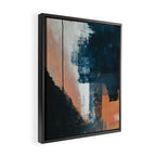 Vienna: a minimal, abstract mixed-media piece in pinks, blue, and white by Alyssa Hamilton Art Framed Canvas Print Gallery Image 2