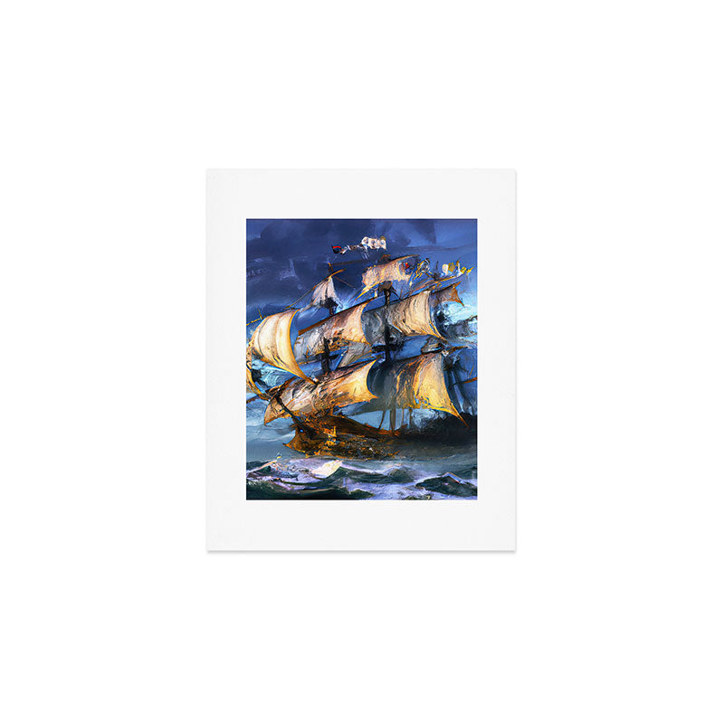 Ancient Spanish Galleon Art Print Gallery Image 1