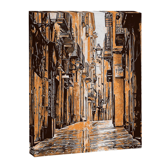 Barcelona, Gothic Quarter Canvas Print Gallery Image 1