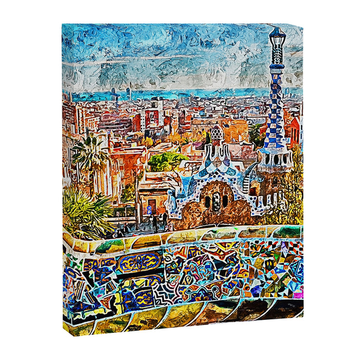 Barcelona, Parc Guell Canvas Print Gallery Image 1
