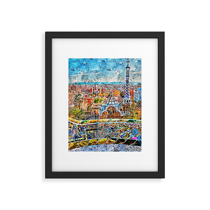 Barcelona, Parc Guell Framed Art Print Gallery Image 1