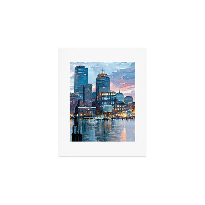 Boston Skyline Art Print Gallery Image 1