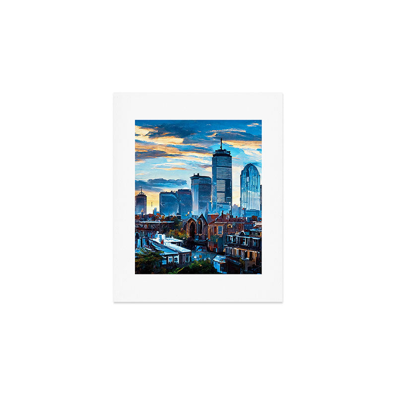 Boston Skyline Art Print Gallery Image 1