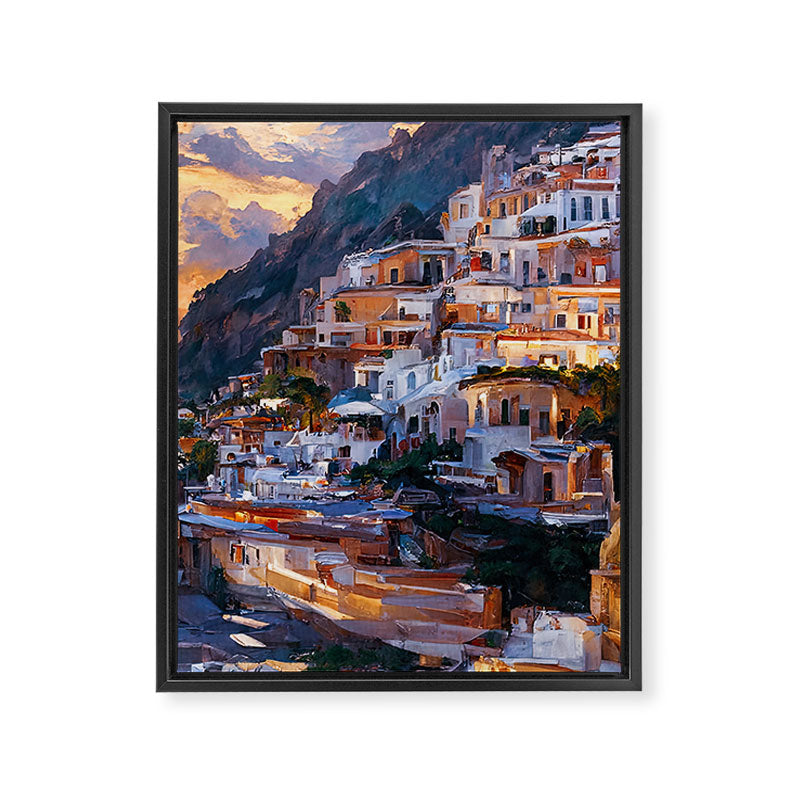 Panoramas of Italy, Positano Framed Canvas Print Gallery Image 6