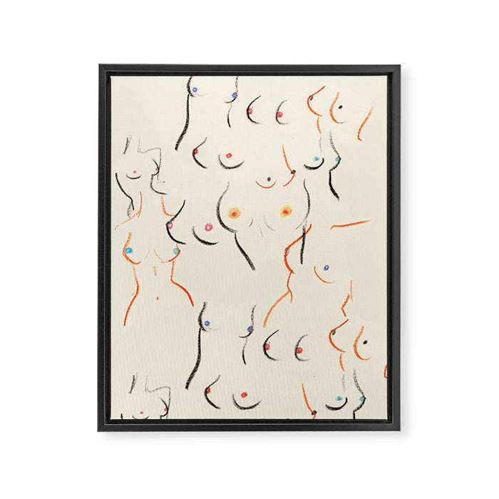 Breasts in Cream Framed Canvas Print Gallery Image 1