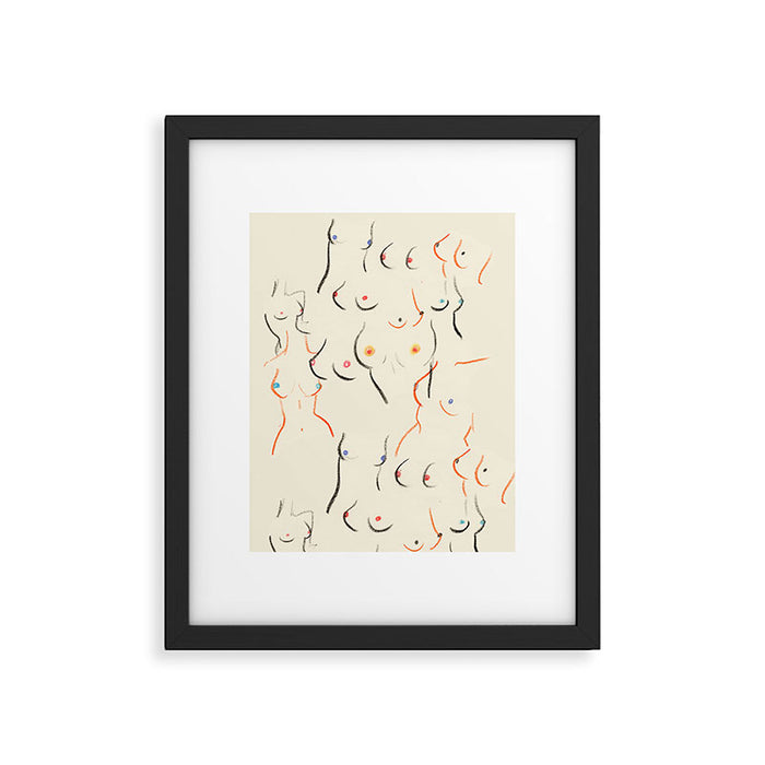 Breasts in Cream Framed Art Print Gallery Image 1