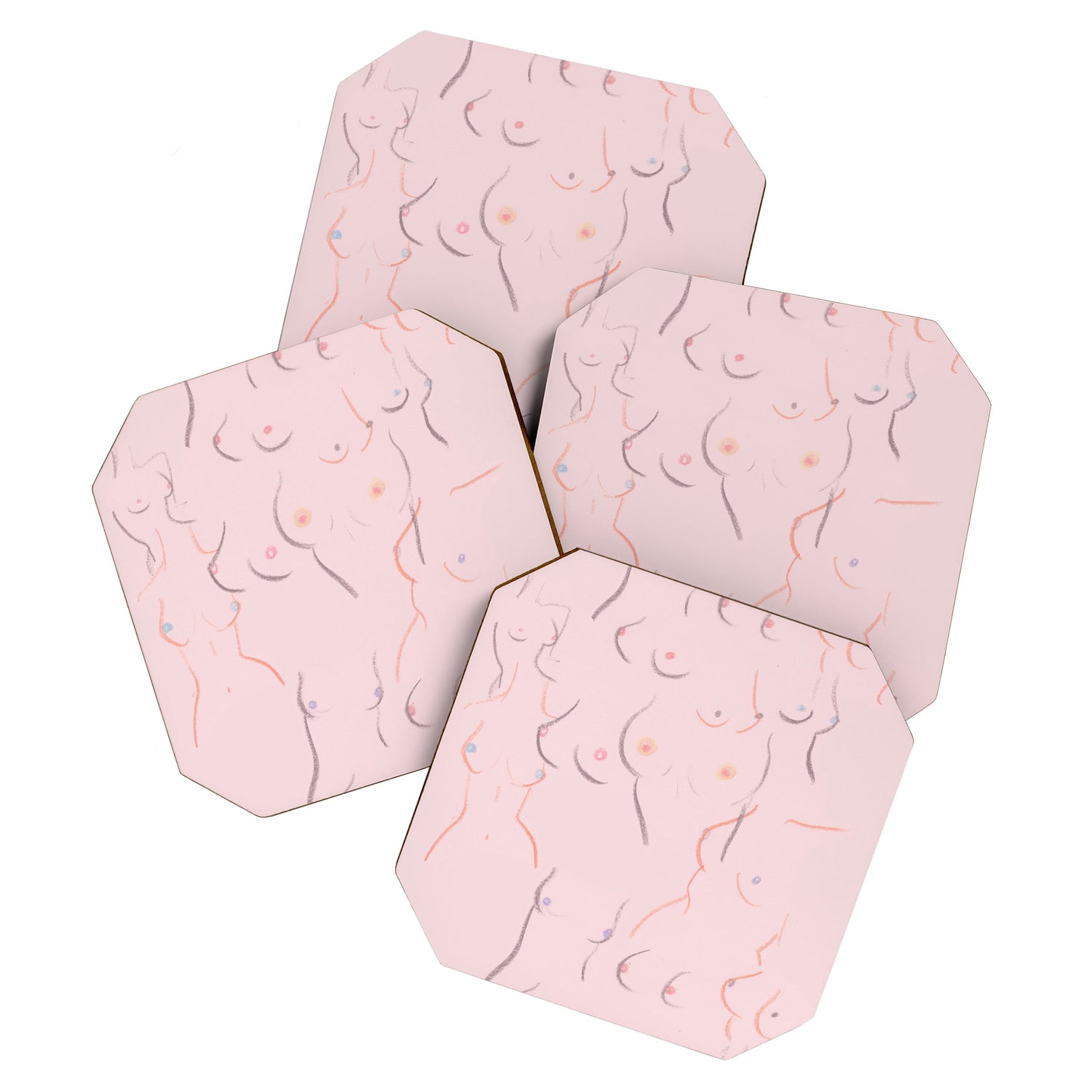 Breasts in Millennial Pink Coaster Gallery Image 1