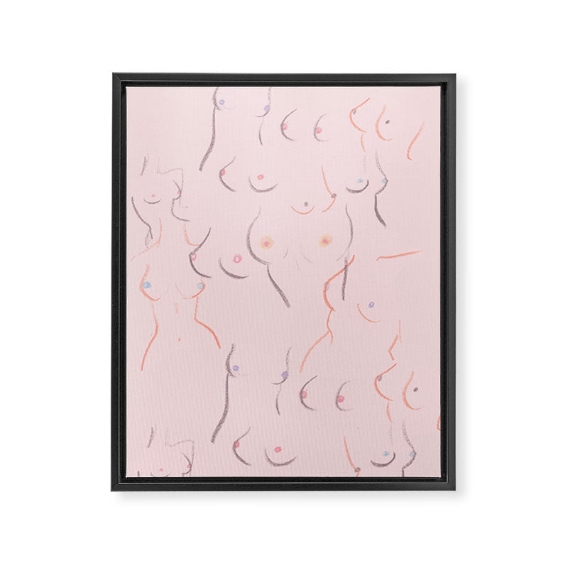 Breasts in Millennial Pink Framed Canvas Print Gallery Image 6