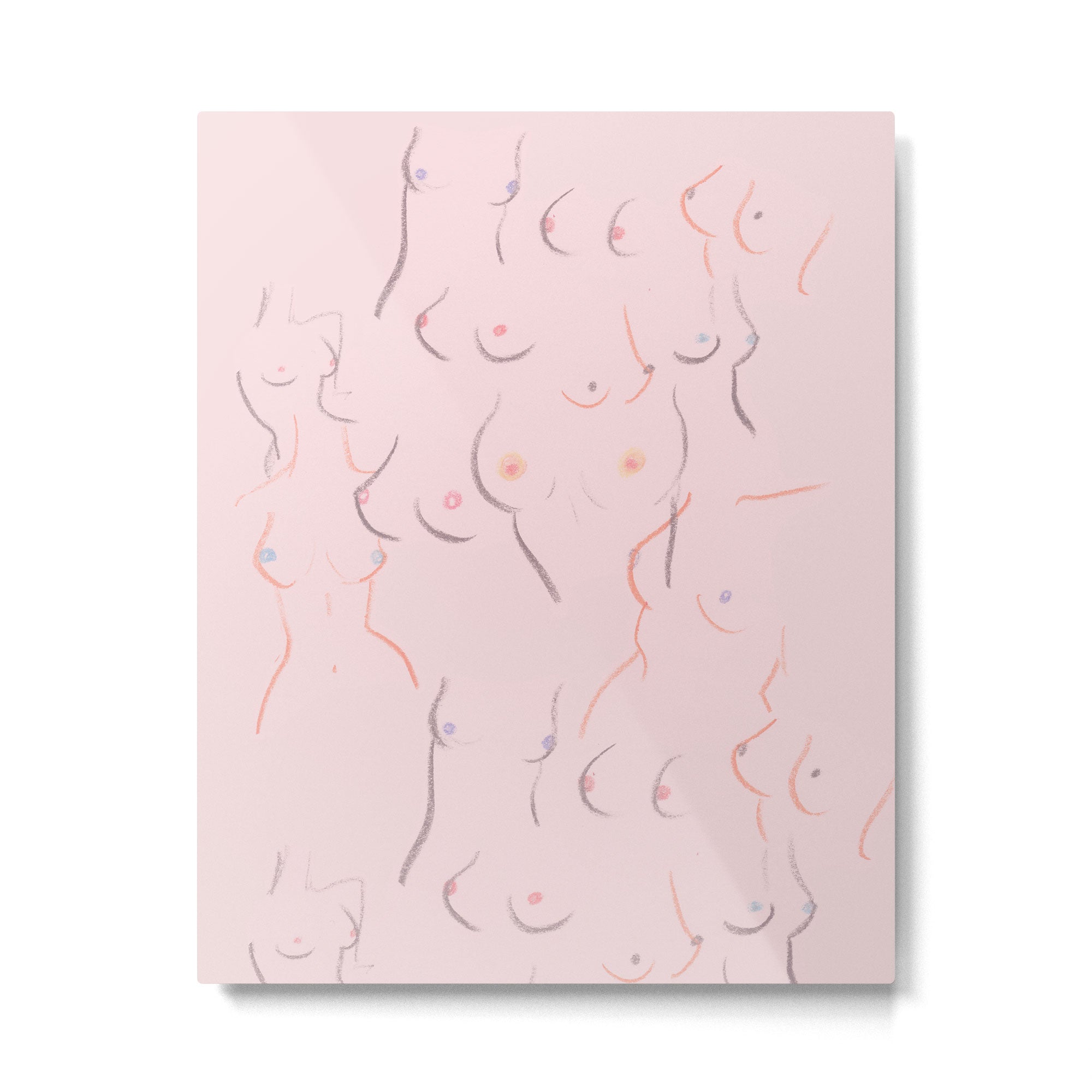 Breasts in Millennial Pink Metal Print Gallery Image 4