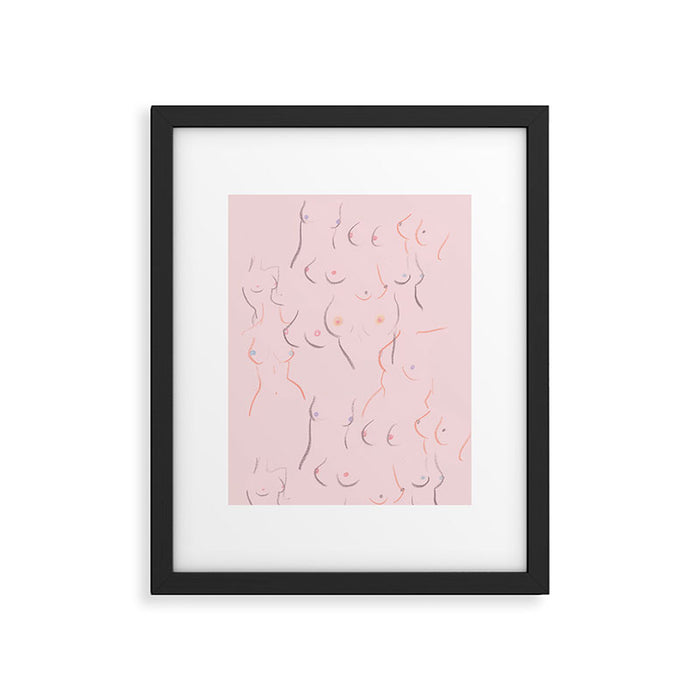 Breasts in Millennial Pink Framed Art Print Gallery Image 1