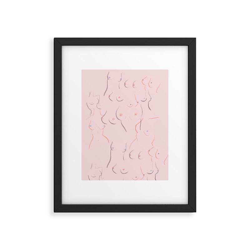 Breasts in Millennial Pink Framed Art Print Gallery Image 5