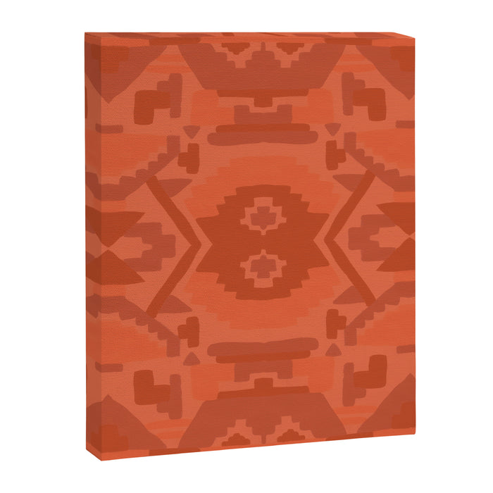 Geometric Aztec in Chile Red Canvas Print Gallery Image 1