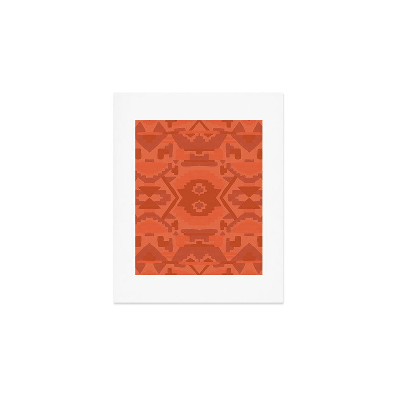 Geometric Aztec in Chile Red Art Print Gallery Image 1