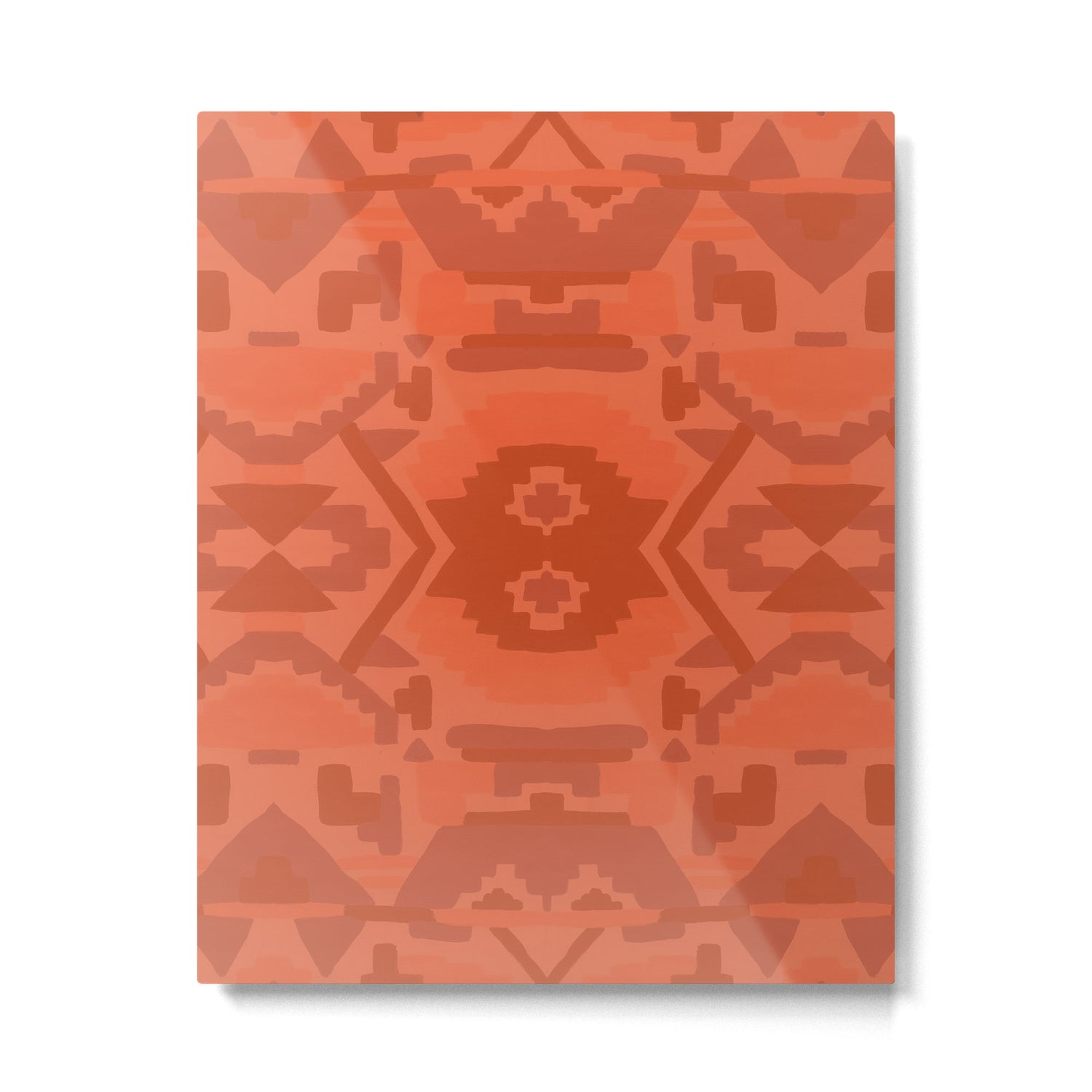 Geometric Aztec in Chile Red Metal Print Gallery Image 6