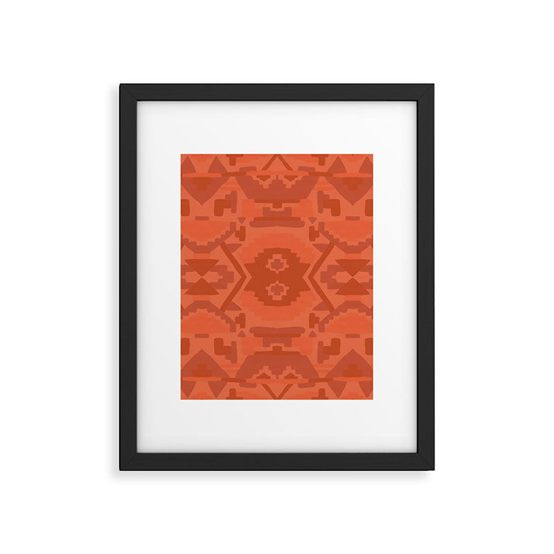 Geometric Aztec in Chile Red Framed Art Print Gallery Image 6
