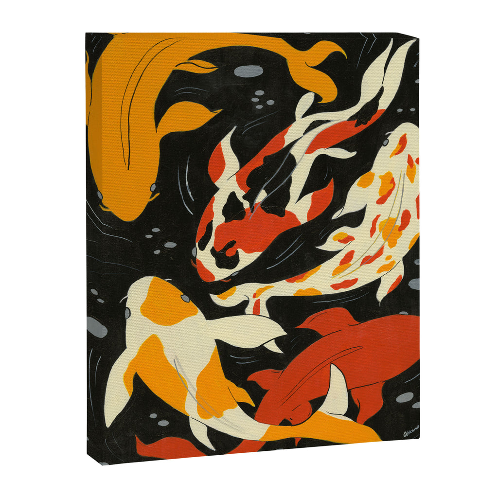 Koi in Black Water Canvas Print Gallery Image 8
