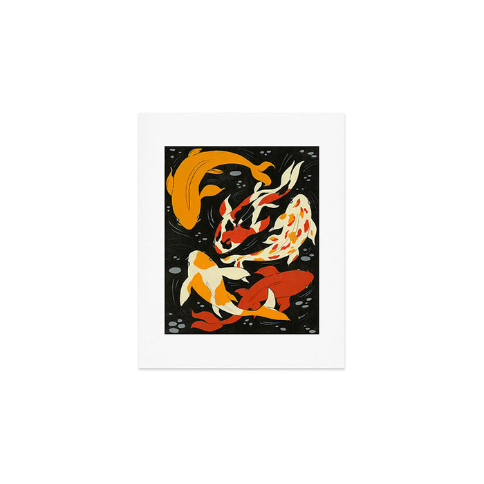 Koi in Black Water Art Print Gallery Image 1