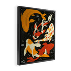 Koi in Black Water Framed Canvas Print Gallery Image 2