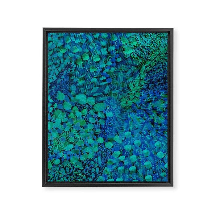 Peacock Watercolor Painting Framed Canvas Print Gallery Image 1
