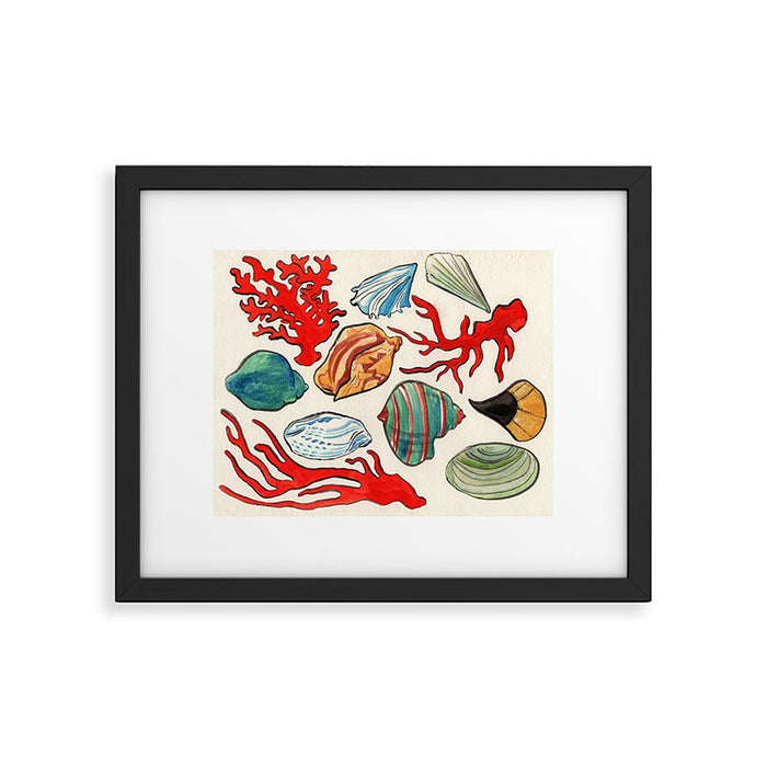 Sea Life Watercolor Framed Art Print Gallery Image 1