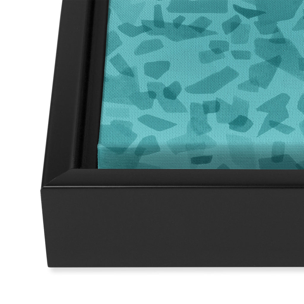 Turquoise Terrazzo Tile Framed Canvas Print Gallery Image 3