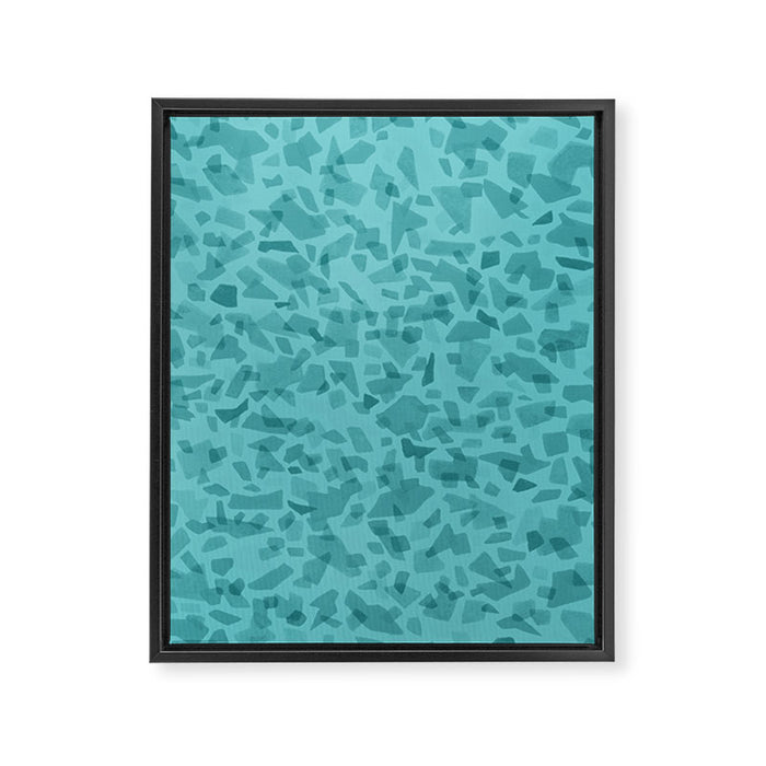 Turquoise Terrazzo Tile Framed Canvas Print Gallery Image 1