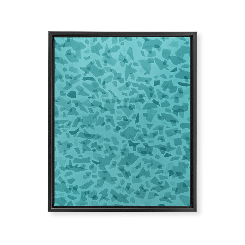 Turquoise Terrazzo Tile Framed Canvas Print Gallery Image 8
